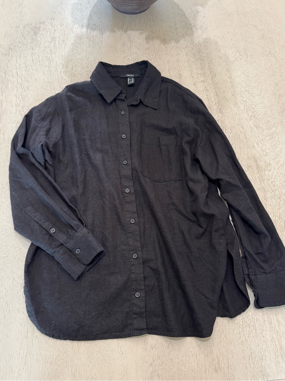 Forever 21 Linen Blend Overshirt